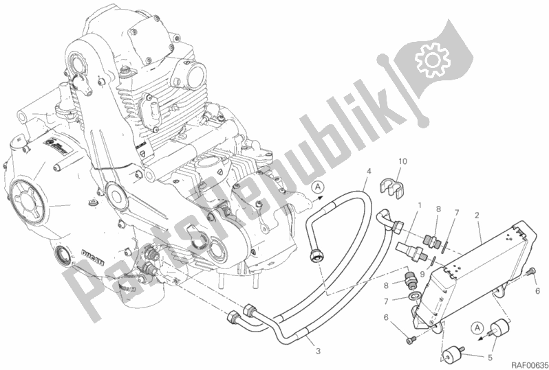 Alle onderdelen voor de Olie Koeler van de Ducati Scrambler 1100 Sport Thailand 2020